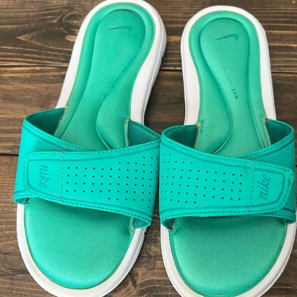Nike Women's Green Slide Sandals